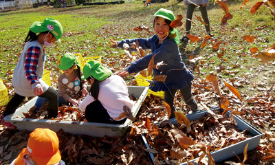 【写真】園庭で遊んでいる様子