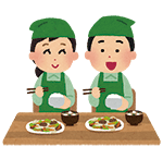 試食しているイラスト