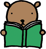 クマが本を読んでいるイラスト