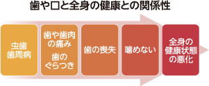 歯や口と全身の健康との関係性をあらわした図