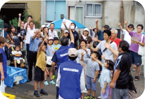 ナシがもらえたじゃんけん大会の写真