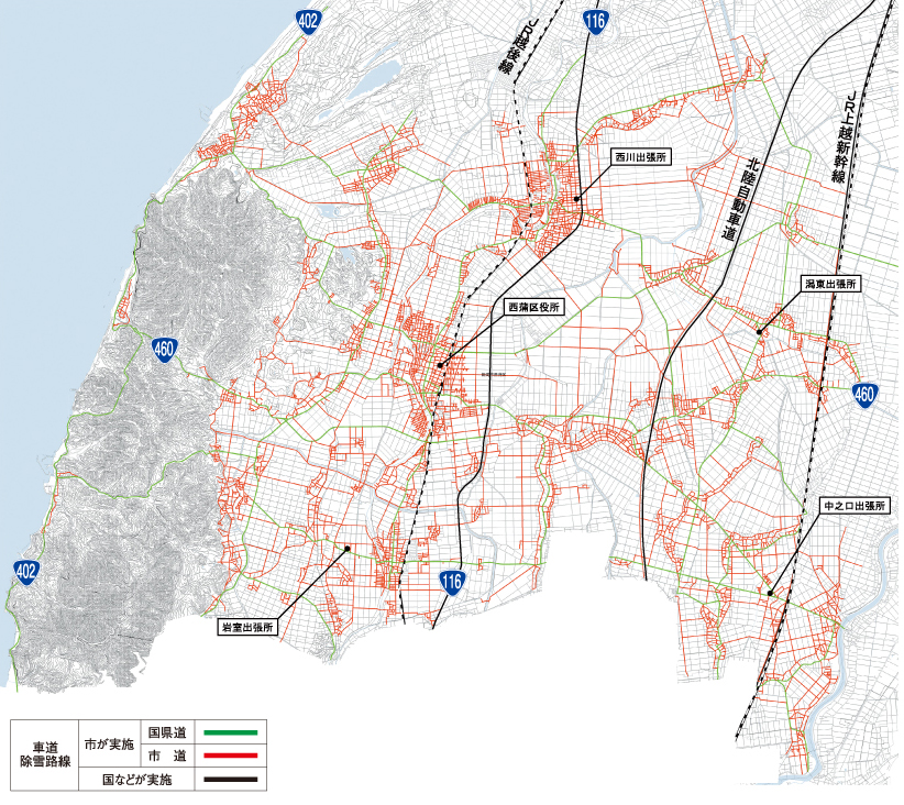 令和元年度西蒲区除雪計画路線図