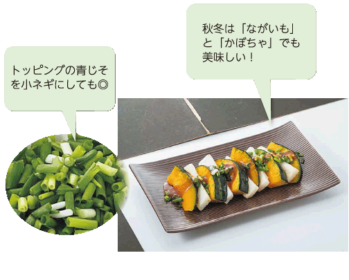 にしかんやさいのレシピ　アレンジ例