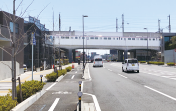 新潟鳥屋野線（中央区水島町付近）