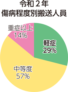 令和2年　傷病程度別搬送人員