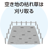 空き地の枯れ草は刈り取る